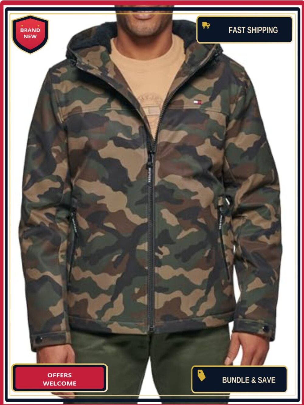 Tommy Hilfiger Mens Logo Anorak Jacket